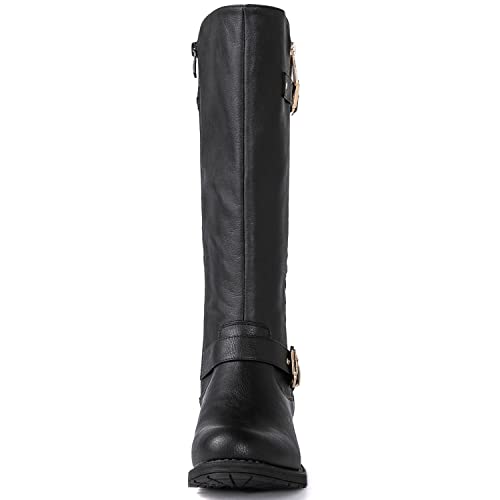 GLOBALWIN Women's Quilted Black Knee-High Fall Winter Fashion Riding Boots 8.5M - image 5
