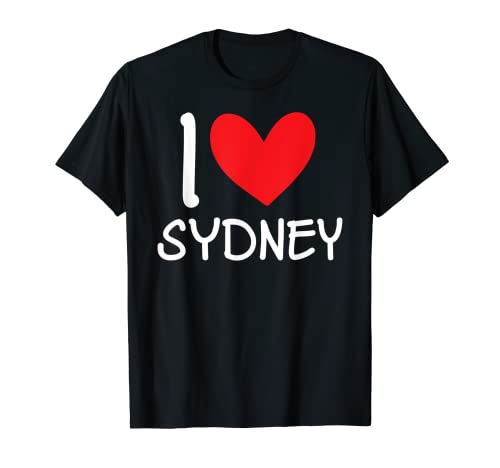 I Love Sydney Nombre personalizado niña mujer mejor amiga corazón Camiseta