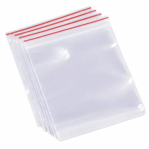 Image of Zip Lock Clear Plastic Storage Bags| Resealable Clear Plastic Bags| Durable and Leak-Proof |Square Pouches with Press Seal Apply To Kitchen Storage and Jewellery Packaging-4 * 6-50Pack