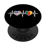 Drapeaux Des États-Unis Et Du Cameroun Drapeaux Camerounais PopSockets PopGrip Interchangeable
