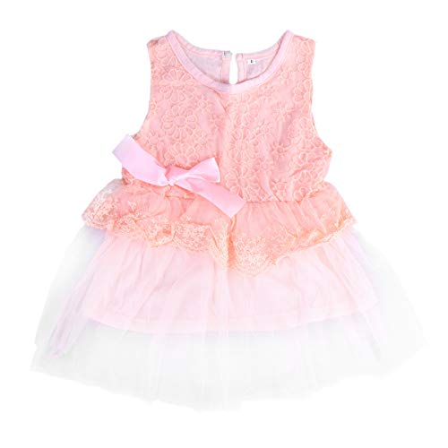 Vestido de tule sem mangas para bebês meninas tamanho 4 (rosa), rosa, L