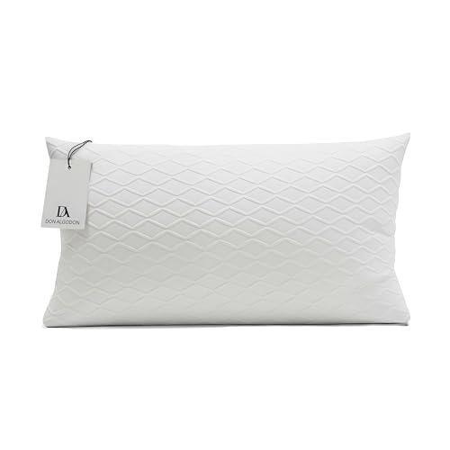 DON ALGODON - Almohada Viscoelástica Viaje 50x30 cm - Núcleo 100% Viscoelástico Memory Foam Termorregulable - Ergonomía y Máximo Confort - Funda Desenfundable con Cremallera Lavable