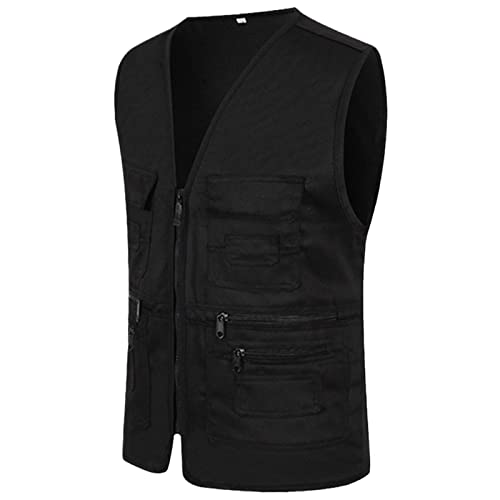 Chaleco de pesca Kelsiop hombre multibolsillos exterior holgado para evitar mochilas pesadas
