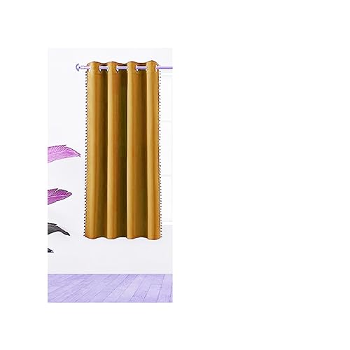 Amazon Brand - Umi Velvet Eyelet Door Curtains with pom pom Lace for Living Room Bedroom Kitchen 1 pc Pack in Brown Color (Windows - 4 feet x 5 feet)