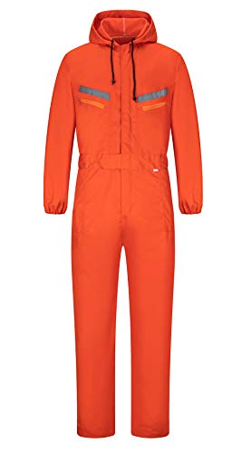 Yukirtiq Hombre Pantalones con Peto de Trabajo para jardín y Garaje, Encapuchado...