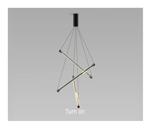 Lustre LED minimaliste 60cm noir à spectre complet pour duplex
