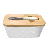 【Matériau en céramique durable】Le matériau en céramique robuste est durable, peut être conservé au réfrigérateur pour prolonger la durée de conservation du beurre, et s'adapte parfaitement à la vaisselle moderne ou minimaliste. Dimensions : avec ses ...