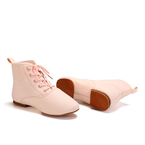 Jazz Dance Boots for Women Canvas Lace-up Ballroom Dance Flat Boots Practice Dancing Shoes3