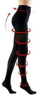 BriteLeafs Opaque Compression Stocking Pantyhose Therapeutic 20-30 mmHg Large, Black - Firm Support Gradient Compression, Professional Grade