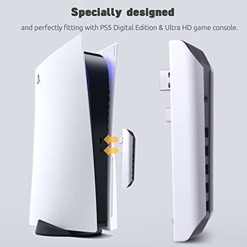 AQIDAP 5 Port USB Hub for PS5,USB High-Speed Expansion Hub Charger USB Extender Compatible with PlayStation 5 Game Consolewith 4 USB + 1 USB Charging Port + 1 Type C Port by AQIDAP - Used condition - US$13.87