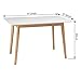 GreenForest Dining Table Rectangular Top with Solid Wood Legs for Kitchen Dining Room 47.2'' x 27.6''x 30'',White