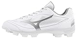 Mizuno Womens Cushionrevo Finch TPU Spike Softball Cleat, White-Silver, US Womens 10.5