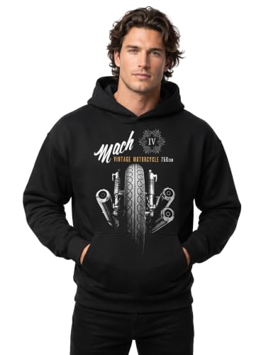 Sudadera moto hombre cafe racer sweater motociclista vintage MAKAYA abrigo casual de invierno 4