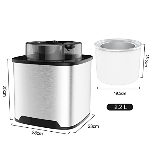 Eismaschine Eiscrememaschine aus Edelstahl mit entnehmbarem Eisbehälter, inkl. Rezeptheft – Bild 4