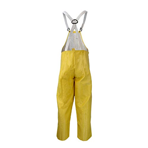 Neese 56BT Ribbed PVC/Polyester Dura Quilt 56 Bib Style Rain Trouser with Elastic Suspenders, Extra Large, Yellow