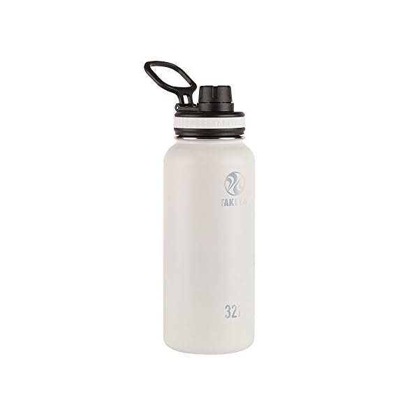 Takeya Originals Vacuum Insulated Stainless Steel Water Bottle, 32 oz, White