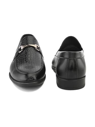 Image of San Frissco Men's Loafers Horsebit Shoes for Men | Buckle Slip-On Textured Moccasins for Office & Formal Wear with Soft Cushioned Insole Stylish, Comfortable & Durable Footwear