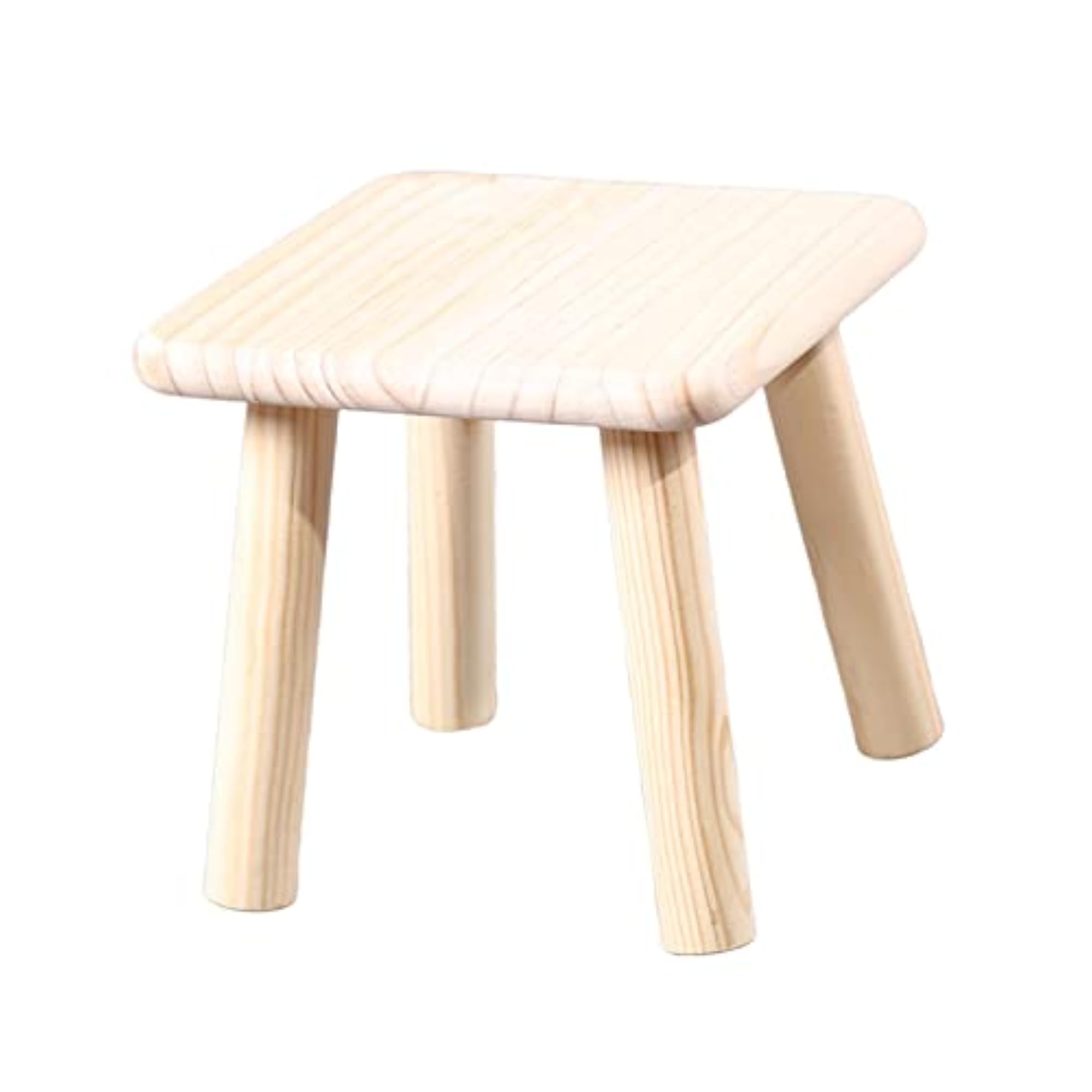 Low Indoor Wooden Square Stool for Children