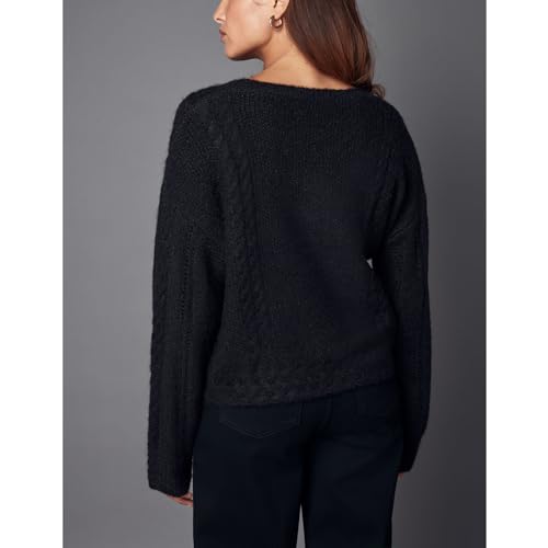 Image of Women Y2K Solid Color Knit Cardigan Long Sleeve V Neck Bow Button Open Front Sweater Top Vintage Going Out Knitwear