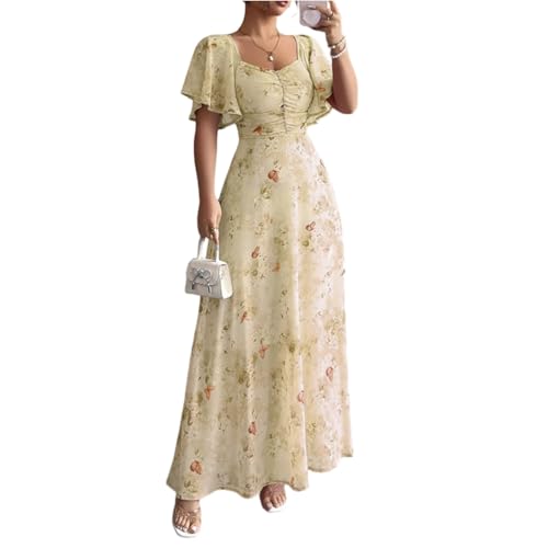 Robe d'invitée de mariage fluide et légère à motif floral