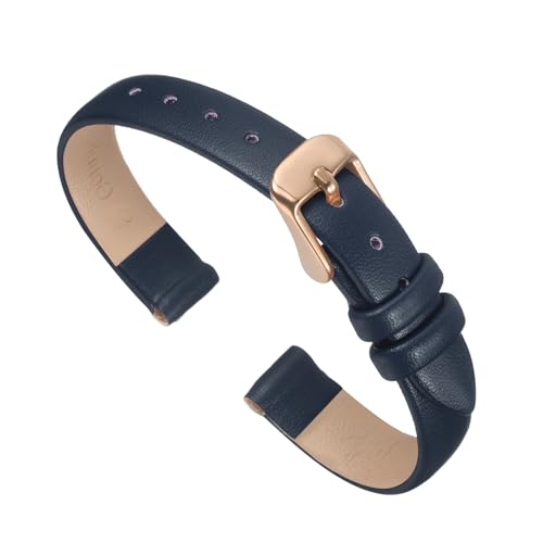 Correa de reloj de cuero genuino plana uxcell para relojes clásicos y modernos