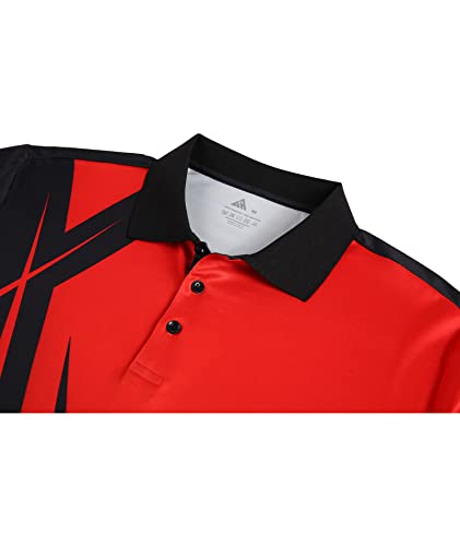 Red Graphic Polo Mens Polo Shirts Casual Novelty Graphic Golf Fall Pullover Shirts, Xl #TOP3