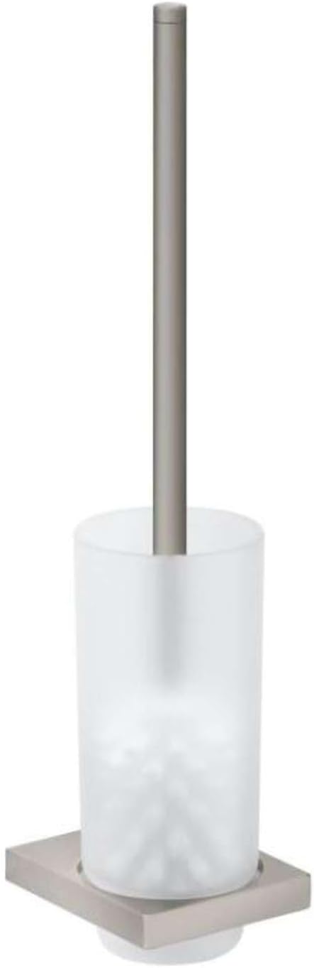 Keuco Edition 11 Toilet Brush Set, Brushed Nickel 1.8" W x 15.8" H x 4.1" D - 11164059000
