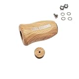 Hoppipola Pomello per mulinello da pesca, design con venature del legno, SLP Tatula, 32,9 mm, impugnatura in ABS con blocco per coda, parti di ricambio da 4,9 g (1 set)
