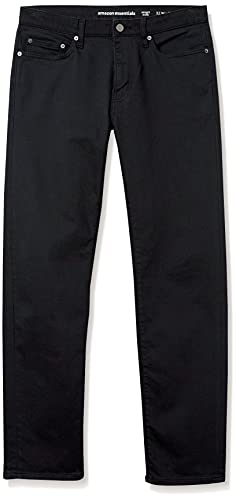 Amazon Essentials Herren Stretchjeans, Gerade Geschnitten - Auslauffarben, Schwarz, 34W / 32L