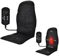 Assento Massageador Elétrico com Aquecimento, 8 Modos de Massagem, Controle Remoto, Carro Poltrona Cadeira Pescoço Costas Lombar Ombro Alivia Dor Tensão