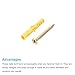 METALLIXITY Screws Plastic Expansion Pipe (6x40mm) 30Pcs, Plasterboard Plugs Self Tapping Screw - for Construction, Industry, Yellow Expansion Tube