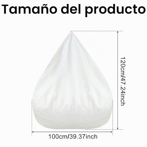 Miniatura 2 de Funda Interior Para Saco De Asiento Lazy Sofá - Funda De Puf Sin Relleno, Pañuelos De Repuesto Para Puf De Tela 1 Unidad, 100 X 120 Cm