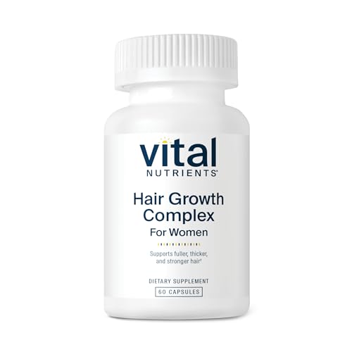 Vital Nutrients Hair Growth Vitamins Complex for Women | Hair Growth Supplement Supports Fuller, Thicker, Stronger with Keratin, Ashwagandha, Hops and Biotin | Vegan, Dairy, Gluten Free | 60 Count