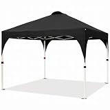 Pavillon 3x3m, Pop-Up Faltpavillon, UV Schutz 50+, Partyzelt Wasserdicht Stabil Mit Tragetasche, 4 Seitenteilen, 4 Sandsäcken & 4 Seilen, Höhenverstellbar Für Party Camping Extremes Wetter