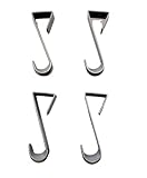 Dependable Industries inc. Essentials Over-The-Door Hanger Hook Set – 4-Pack of 4.5 in., Plastic Over-The-Door Hangers & Over-The-Door Hooks – Over-Door Hooks for Hanging Clothes & Towels (Gray)