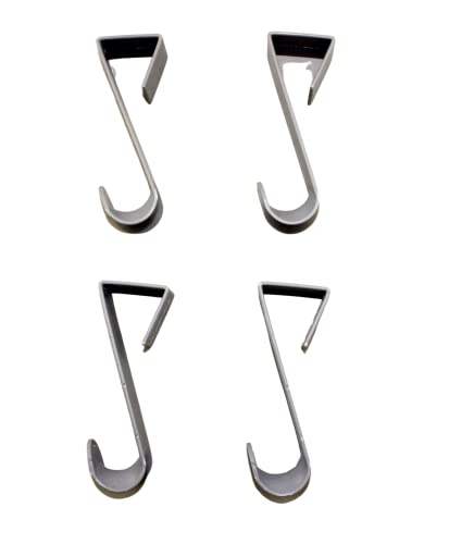 Dependable Industries inc. Essentials Over-The-Door Hanger Hook Set – 4-Pack of 4.5 in., Plastic Over-The-Door Hangers & Over-The-Door Hooks – Over-Door Hooks for Hanging Clothes & Towels (Gray)
