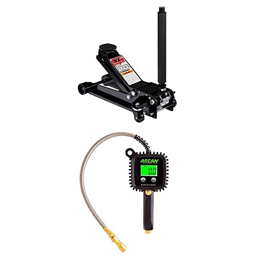 Arcan 2 Ton Low Profile Quick Rise Steel Floor Jack And Arcan Digital Tire Inflator And Gauge With Stainless Steel Hose #TOP10