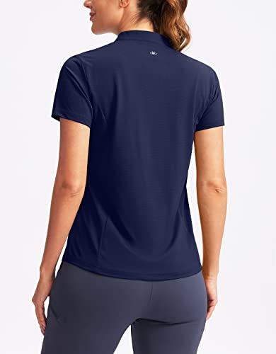 Image of Obla Women's Golf Polo Shirt V-Neck Short Sleeve Collarless Quick Dry Tennis Running T Shirt Golf Tops for Women