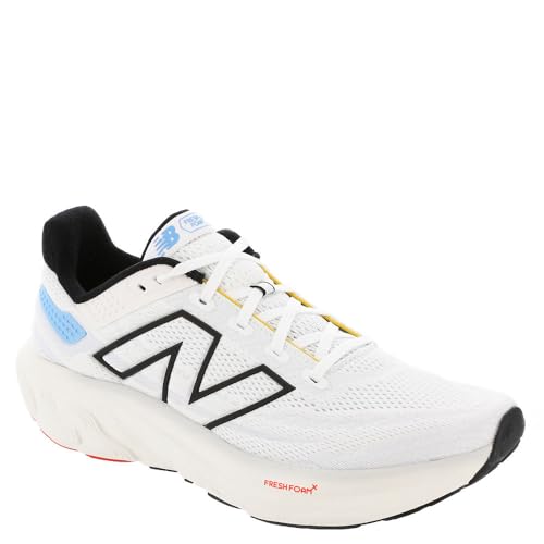 New Balance Men's Fresh Foam X 1080 V13 Running Shoe, White/Black/Coastal Blue, 14