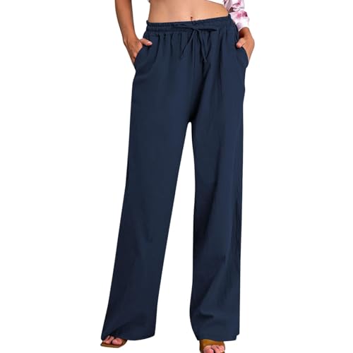 riou Pantalon Lino Mujer Verano, Tallas Grandes Frescos...