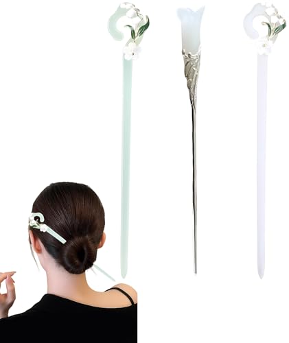 Image of Hair Stick for Bun, 3Pcs Hair Pins for Women, Juda Stick for Hair Bun with Elegant Design, Chinese Hair Pin for Everyday and Special Occasions