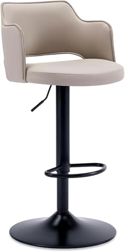 Tabourets de bar réglables en hauteur simili cuir beige XJBTBA
