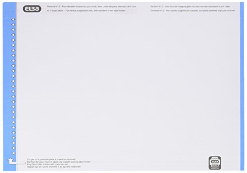 L'Oblique AZ Sachet de 10 planches d'étiquettes pour dossiers tiroir Bleu