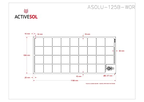 ACTIVESOL 125 Watt Rückkontakt-Solarmodul | leichtes und halbflexibles Design | 536 x 1196 mm | hocheffizientes WALKABLE… – Bild 6