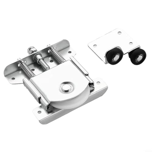 CNANRNANC Juego de ruedas para puerta corredera, ruedas silenciosas para puertas correderas, ruedas de metal para muebles de armario, herrajes de puerta corredera para armario armario