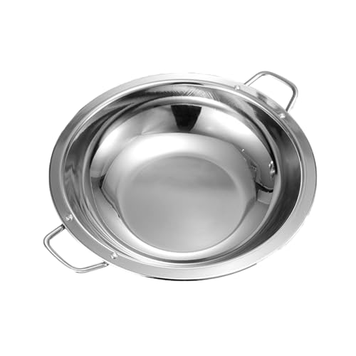 Sartén De Paella Española Española De Acero Inoxidable, Sartén Plateado De Orejas De Plata En Espesor, Utensilios De Cocina De Cocina Antiadherentes De Lado Ancho Fá Silver 1-28cm