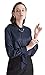 LilySilk Blouse en Soie pour Femme Top Manches Longues Col Montant 19MM XXL Bleu Marine