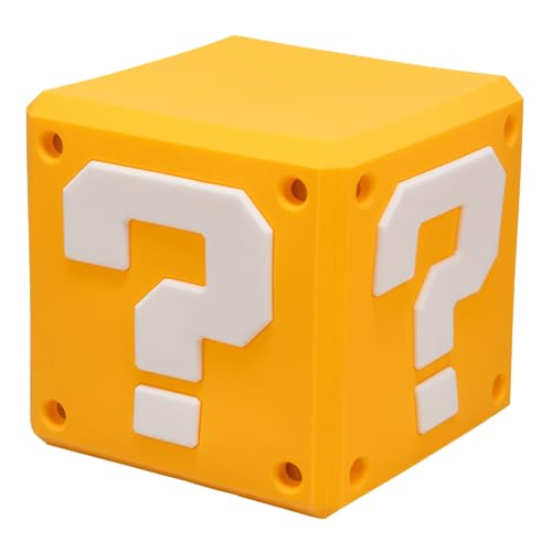 Paladone Super Mario Question Block SquishyGlo Light Rechargeable Silicone Night Light LED Lamp Official Nintendo Merchandise
