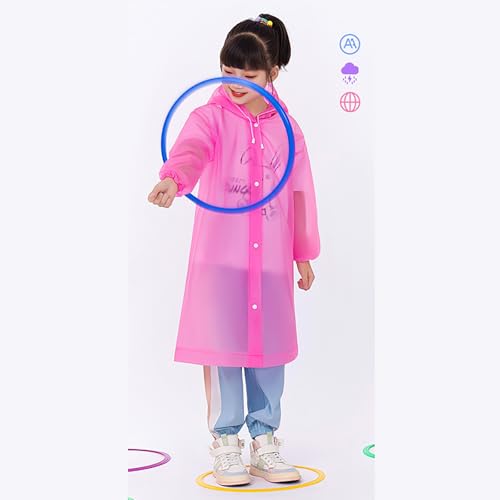 Raincoats for Kids,Portable Reusable Rain Ponchos with Hood Children's Waterproof Rain Coats for Boys Rain Suit2