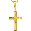 LIFETIME JEWELRY 24k Real Gold Plated Diamond Cut Cross Necklaces for Women & Men with 20 Inch Chain